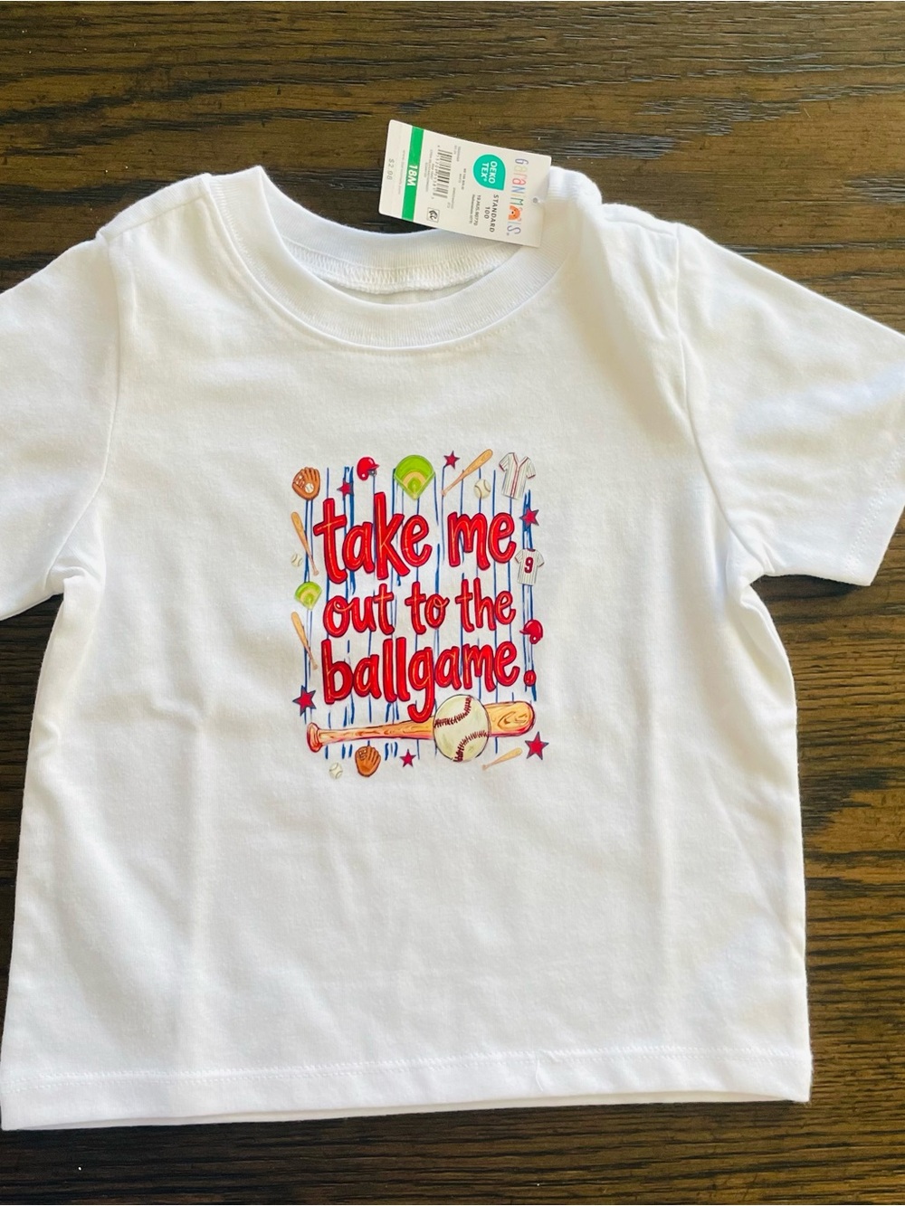 Garanimals White Baby Tee with Colorful Logo Tag